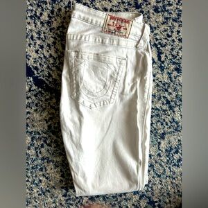 True Religion: white curvy, skinny jeans, size 33 waist